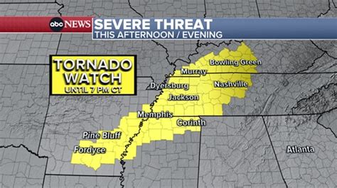 A Tornado Watch is in effect for much of Middle Tennessee and Southern Kentucky until 5 a.m. Saturday. Around 3 a.m. a line of storms, similar to what we saw Monday morning, will begin to form and .... 