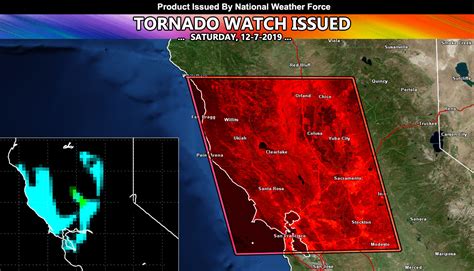 The NWS' prediction has come even as thunderstorms moving into the Sierra foothills produced a tornado with winds up to 90 mph in Calaveras County of California. Tornado warning "Tornado/Severe Thunderstorm Watches (16-20) have been issued for ongoing strong to severe storms across portions of the upper OH Valley and Southeast US.