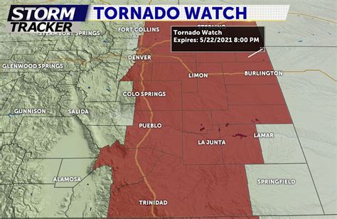 EL PASO COUNTY, Colo. (KRDO) -- The National Weather Service issued a Tornado Watch in effect until 9 p.m. Wednesday for part of Teller and El Paso counties. According to the alert, the.... 