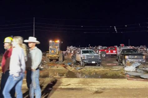Tornadoes tear through northern Texas town, killing 4 people and causing widespread damage