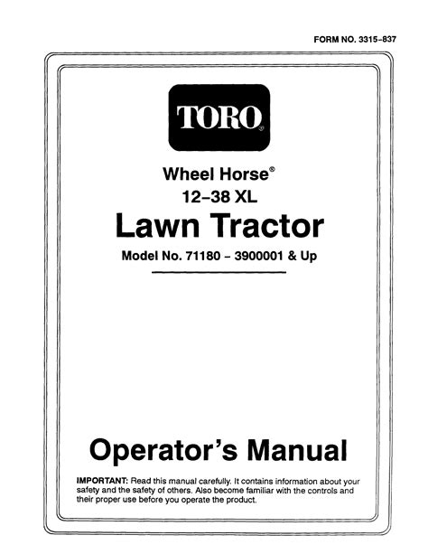 Toro 12 38 xl owners manual. - Libro di gestione delle risorse umane 14a edizione.