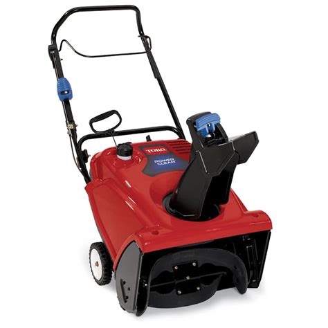 Toro 721 Snowblower 21-Inch. The 721 model is the slightly smaller brother of the 821, and it provides similar features to help you make quick work of a snowstorm. The 721 offers a 212cc engine that can clear up to 57 tons of snow per hour with a throwing distance of up to 35 feet. The chute rotates an impressive 210 degrees, so you’ll be ....