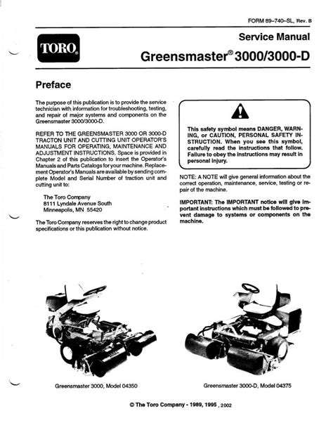 Toro greensmaster 3000 3000 d reparatur reparaturanleitung download herunterladen. - Birds of wisconsin field guide field guides.