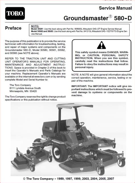 Toro groundsmaster 580 d mower service repair workshop manual download. - Was macht dich so frech, also zu reden?.
