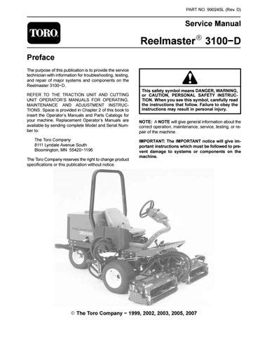 Toro reelmaster 3100 d service repair manual. - Jeep cherokee xj full service repair manual 1984 1993.