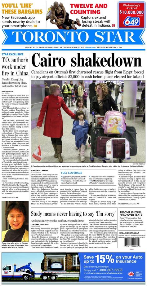 This version includes the latest breaking news from the Star, plus an enhanced text view reading experience. With the Toronto Star ePaper, you can: • ….