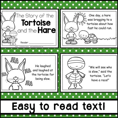 Tortoise And The Hare Printable Worksheets Learning How to Read