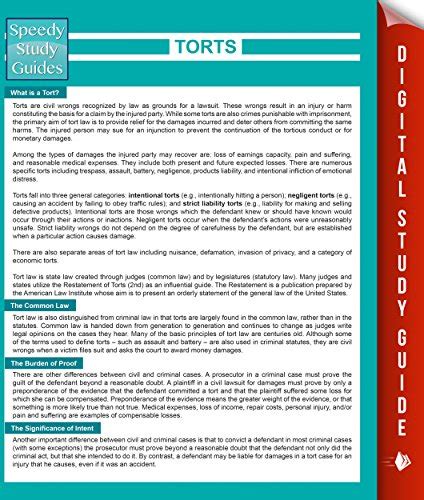 Full Download Torts Speedy Study Guides By Speedy Publishing