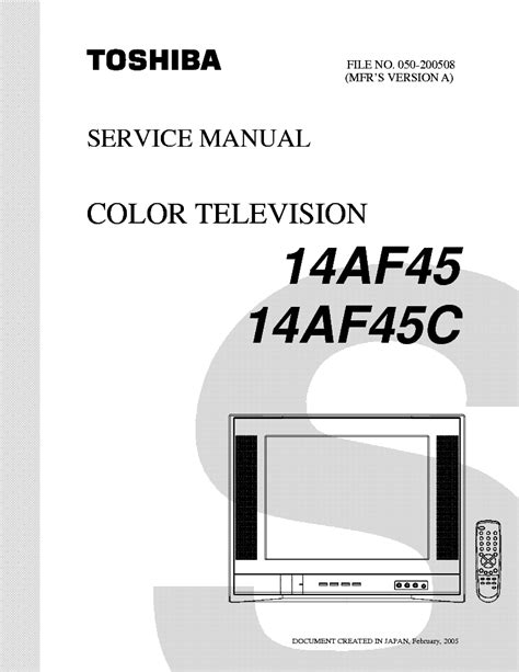 Toshiba 14af45 14af45c color tv service manual download. - Neds declassified school survival guide episodes.