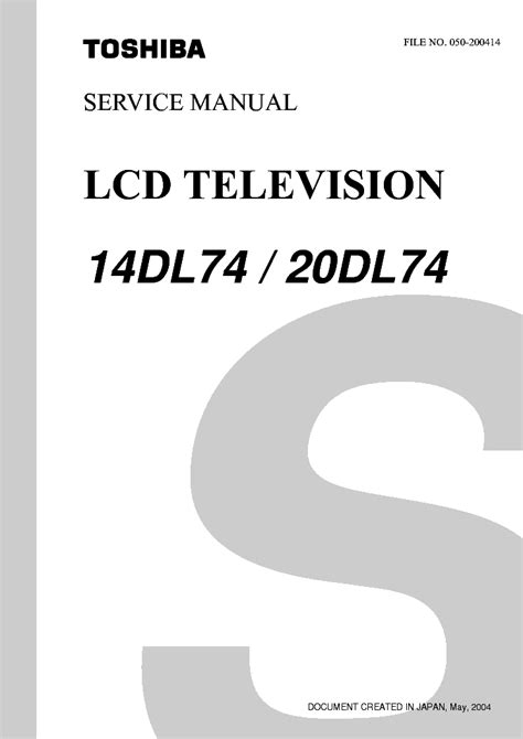 Toshiba 14dl74 20dl74 lcd tv service manual. - First handbook of psychological and social instruments by udai pareek.