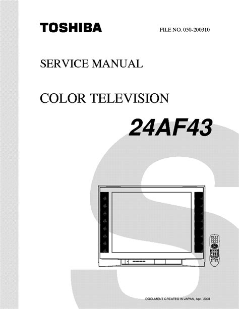 Toshiba 24af43 color tv service manual download. - The six sigma black belt handbook chapter 13 measure phase.