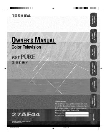 Toshiba 27af44 color tv service manual. - The green studio handbook environmental strategies for schematic design.