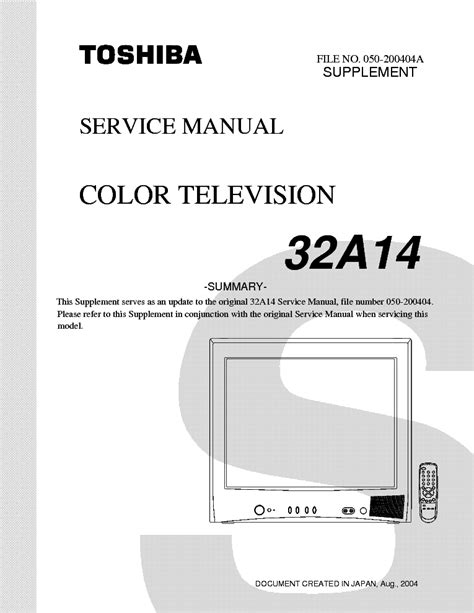 Toshiba 32a14 color tv service manual. - Les merveilles de l'art antique (grèce-rome).