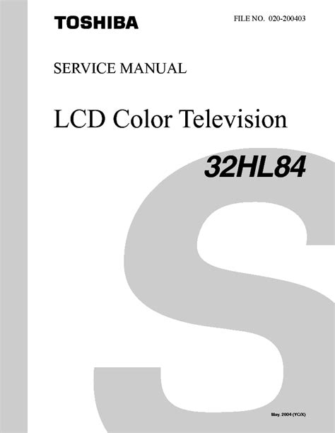 Toshiba 32hl84 lcd farbfernseher service handbuch. - 2001 mitsubishi mirage service repair manual software.