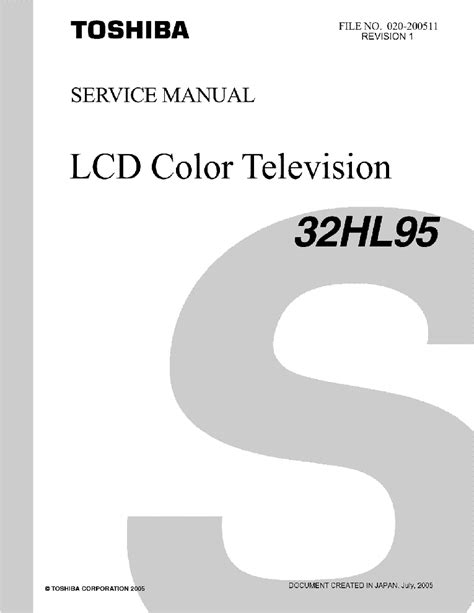 Toshiba 32hl95 lcd color tv service manual download. - Pontiac trans sport manual de piezas.