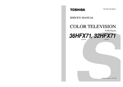 Toshiba color tv 32hfx71 36hfx71 service manual. - Villes, democratie, solidarite: le pari d'une politique.