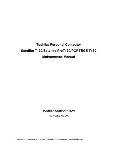 Toshiba portege t130 satellite t130 satellite pro t130 service manual repair guide. - Manual j 8th edition table 3.