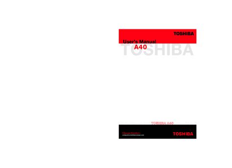 Toshiba satellite a40 notebook service and repair guide. - 07 holden captiva cx 7 werkstatthandbuch.