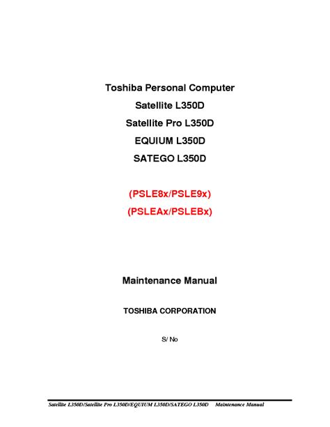 Toshiba satellite l350d pro l350d equium l350d service manual repair guide. - Triumph thunderbird 2009 2014 reparaturanleitung werkstatt service.
