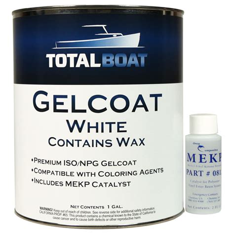 Updated. Choose a TotalBoat Gelcoat product based on whether you want the gelcoat to cure now (gelcoat with wax) or cure later, using an alternative curing method (gelcoat without wax). Gelcoat with Wax contains paraffin wax..