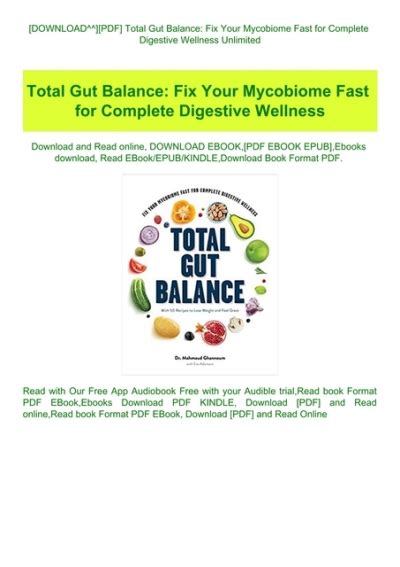 Full Download Total Gut Balance Fix Your Mycobiome Fast For Complete Digestive Wellness By Mahmoud A Ghannoum