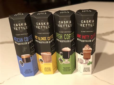  At Cask &amp; Kettle weve blended together high-proof distilled spirits, slow-roasted decaf coffee, &amp; craft flavors in the easy-to-use convenience of a k-pod. . Totalwineandspirits