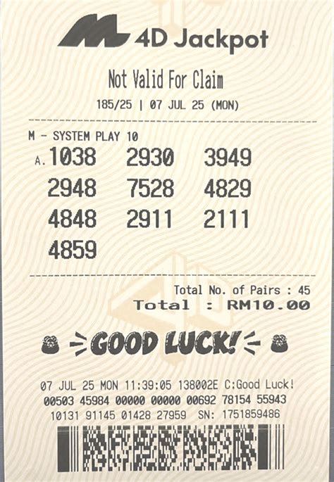 Toto 4D Jackpot System 10 Price