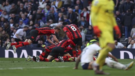 Tottenham’s top-4 hopes hit with 3-2 EPL loss to Bournemouth