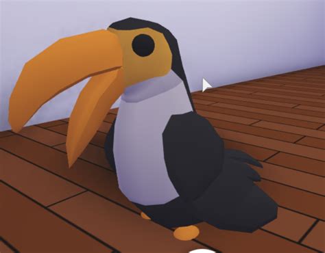 Toucan adopt me. The Clownfish is a limited ultra-rare pet that was added to Adopt Me! alongside the Ocean Egg on April 16, 2021. It was removed from the game on August 19, 2021, and can only be obtained through hatching any remaining Ocean Eggs or through trading. Players have a 10% chance of hatching an ultra-rare pet from the Ocean Egg. The Clownfish is a striped yellow, black, and white fish with two beady ... 