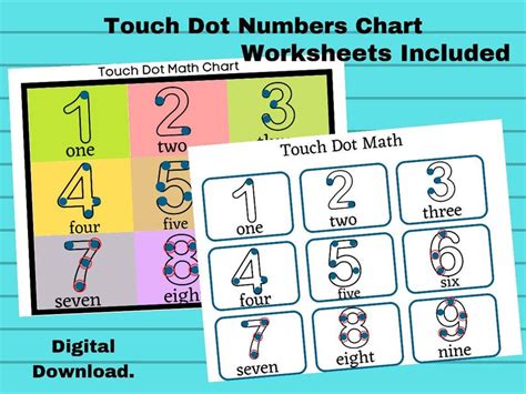 Touch Dot Math Chart and Worksheets Etsy