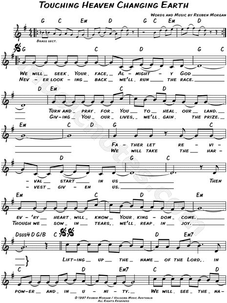 Touching Heaven Changing Earth - Hillsongs - Guitar Chords