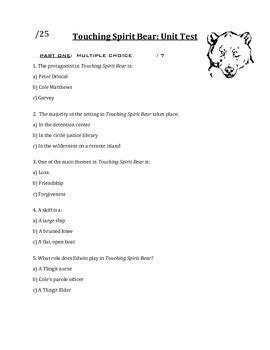 Touching Spirit Bear Unit Test Questions