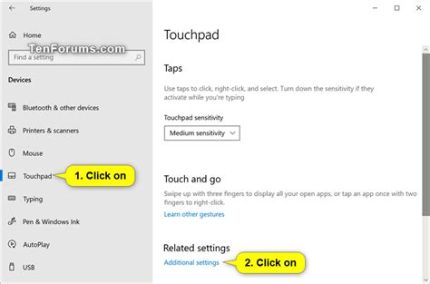 Touchpad settings windows 10.  (see screenshots below) 2 Click/tap on Tap to Clic...