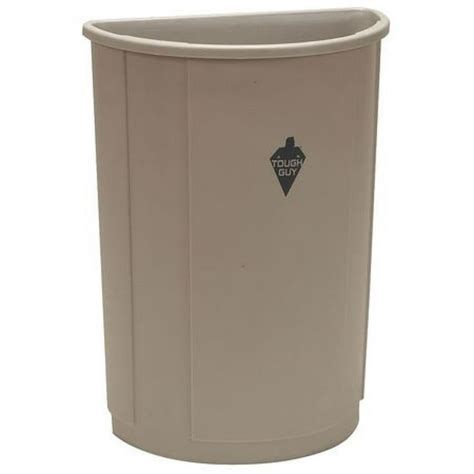 Tough Guy 21 gal. Plastic Half-Round Trash Can, Beige 4PGT9 - Zoro