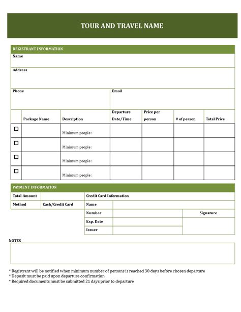 Tour and Travel Booking Form