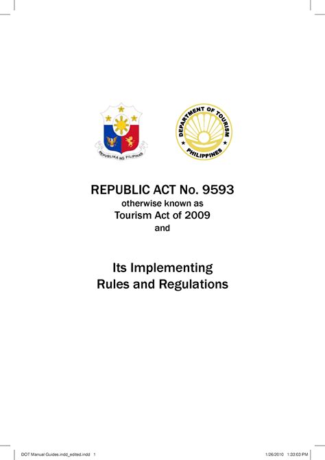 Tourism Act of 2009 (RA9593)