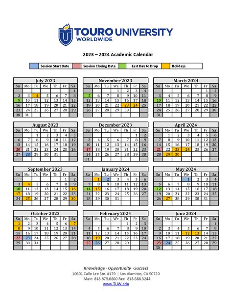 Touro Nevada Academic Calendar