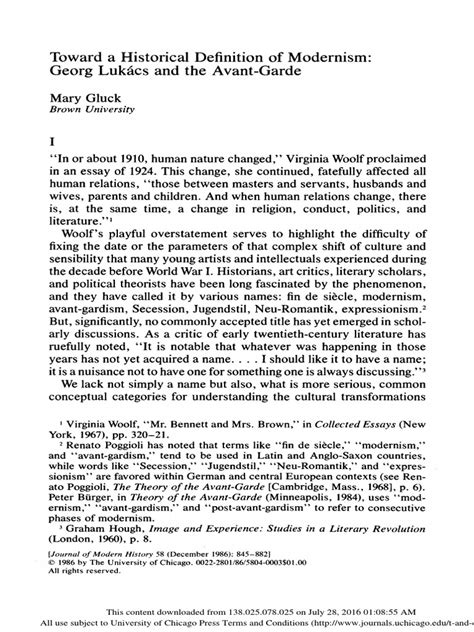 Toward a Historical Definition of Modernism: Georg Lukacs and ...