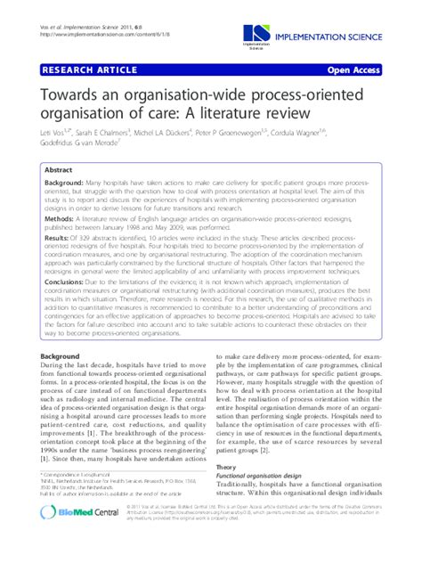 Towards an organisation-wide process-oriented organisation of …