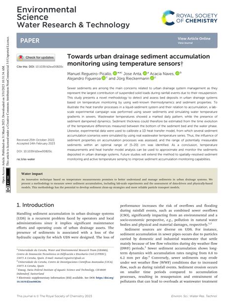 Towards urban drainage sediment accumulation monitoring using ...