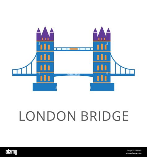 Tower Bridge in London flat vector icon Stock Vector Image & Art Alamy