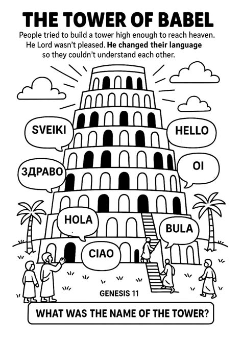 Tower Of Babel Coloring Shee
