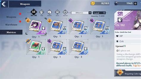 Tower of Fantasy How to Upgrade a Matrix to Level 5