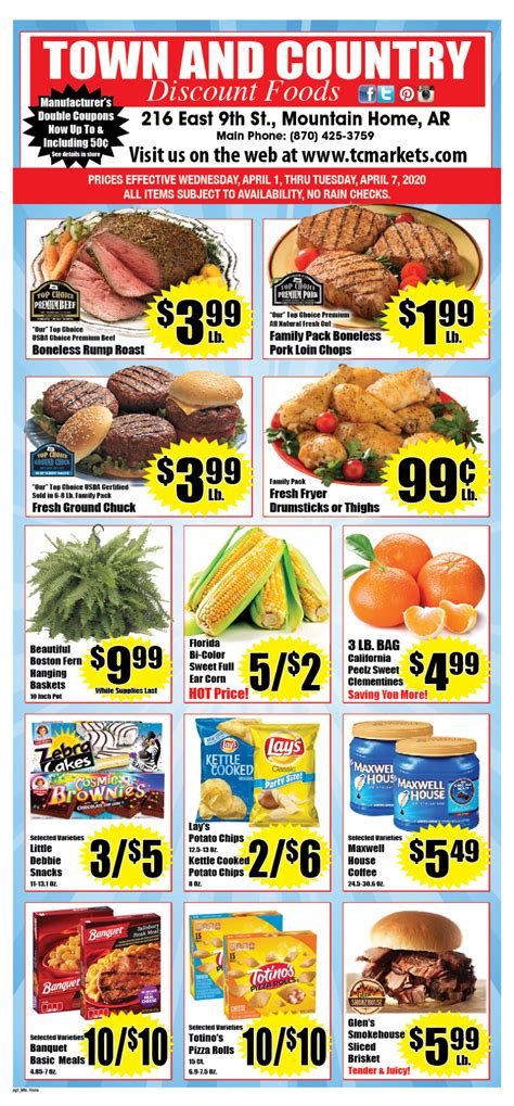 Town and country weekly ad mountain home ar. TOWN AND COUNTRY DISCOUNT FOODSMOUNTAIN HOME, AR, 72653. Phone: (870)-425-3759. See Our Mountain Home Grocery Store Information Page For Location, Services, and Products Offered. 