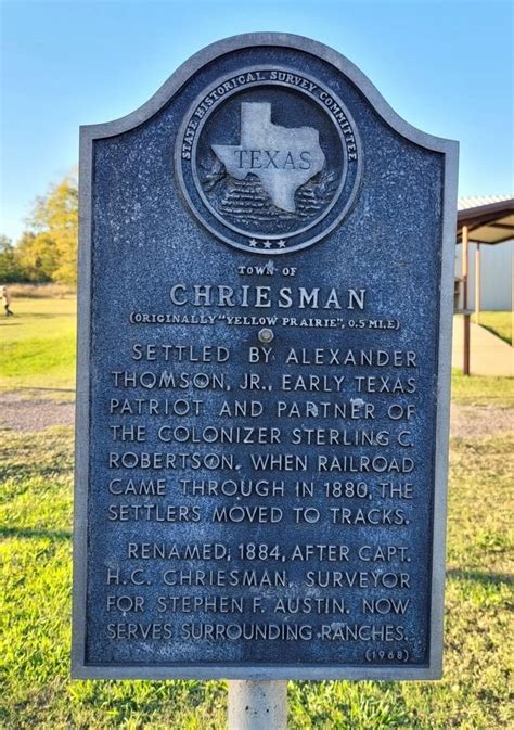 Town of Chriesman Historical Marker - hmdb.org