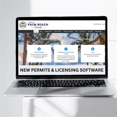 Town of palm beach epl.  Citizen Self Service website.  View the Town Cl...