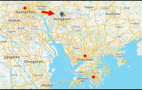 Towns Dongguan China Map