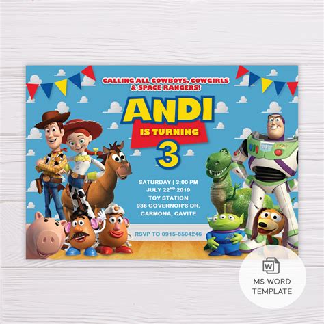 Toy Story Invitation Template