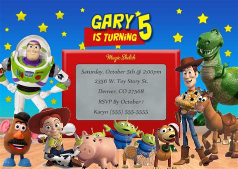 Toy Story Template Invitations