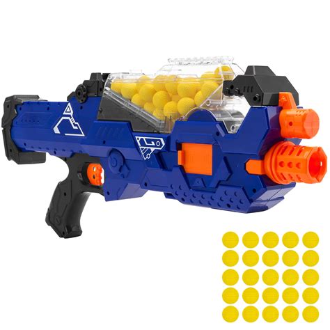 Toy blaster. Each alphapoint blaster features light and sound effects, unlimited ammo, Quick-Reload button, and indicators for health, ammo, and teams ; Each of these 2 laser ops pro Nerf toy blasters fires a single-shot ir beam up to 225 feet (68 meters) 